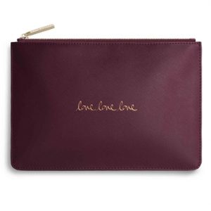 KATIE LOXTON PERFECT POUCH LOVE LOVE LOVE BURGUNDY
