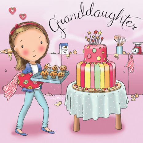 GRANDDAUGHTER BIRTHDAY CAKES CARD - Homely Gifts