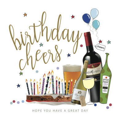 BIRTHDAY CHEERS CAKE & DRINKS CARD – Homely Gifts