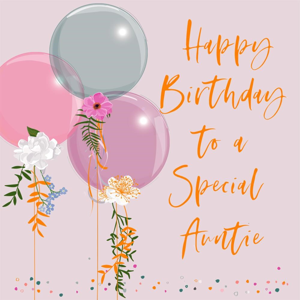 Balloons Special Auntie Happy Birthday Card Homely Gifts